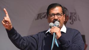 Aam Aadmi Party convenor and Delhi chief minister Arvind Kejriwal on Sunday launched a scathing attack on Prime Minister Narendra Modi and BJP chief Amit Shah and said that the BJP needs to be defeated in the upcoming elections.(Mohd Zakir/HT PHOTO) Aam Aadmi Party convenor and Delhi chief minister Arvind Kejriwal on Sunday launched a scathing attack on Prime Minister Narendra Modi and BJP chief Amit Shah and said that the BJP needs to be defeated in the upcoming elections.(Mohd Zakir/HT PHOTO)