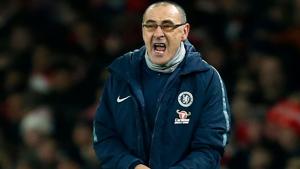 Maurizio Sarri during Chelsea’s defeat at the hands of Arsenal on Saturday.(AFP) Maurizio Sarri during Chelsea’s defeat at the hands of Arsenal on Saturday.(AFP)