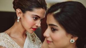 Deepika Padukone helping her friend get ready for her wedding.(Instagram) Deepika Padukone helping her friend get ready for her wedding.(Instagram)