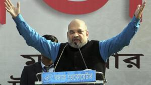 Earlier in the day, Amit Shah kick-started the BJP’s campaign in West Bengal with a rally in Malda, saying all Bengali refugees would be granted citizenship with the passage of the citizenship bill.(PTI) Earlier in the day, Amit Shah kick-started the BJP’s campaign in West Bengal with a rally in Malda, saying all Bengali refugees would be granted citizenship with the passage of the citizenship bill.(PTI)