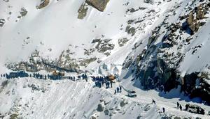 An avalanche hit Jawahar Tunnel, the gateway into Kashmir, on the Srinagar-Jammu national highway cutting off road connectivity. (Representational Image)(PTI) An avalanche hit Jawahar Tunnel, the gateway into Kashmir, on the Srinagar-Jammu national highway cutting off road connectivity. (Representational Image)(PTI)