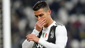 Juventus' Cristiano Ronaldo reacts after missing a chance.(REUTERS) Juventus' Cristiano Ronaldo reacts after missing a chance.(REUTERS)