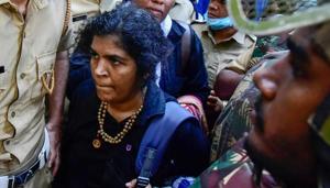 Kanakadurga, a mother of two, had angered her family after they said she kept them in the dark about her plan to trek to the temple.(PTI/File Photo) Kanakadurga, a mother of two, had angered her family after they said she kept them in the dark about her plan to trek to the temple.(PTI/File Photo)