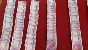 Police said the recovered fake <span class='webrupee'>₹</span>2,000 notes appear to have been printed at a sophisticated printing unit in Bangladesh and have almost all security features.(PTI File / Representative Photo) Police said the recovered fake <span class='webrupee'>₹</span>2,000 notes appear to have been printed at a sophisticated printing unit in Bangladesh and have almost all security features.(PTI File / Representative Photo)