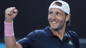 France's Lucas Pouille celebrates after winning the match against Canada's Milos Raonic.(REUTERS) France's Lucas Pouille celebrates after winning the match against Canada's Milos Raonic.(REUTERS)