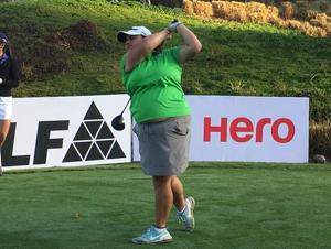 Gursimar Badwal in action at the first round of the second leg of the Women’s Pro Golf Tour at the Oxford Golf Resort on Wednesday.(HT/PHOTO) Gursimar Badwal in action at the first round of the second leg of the Women’s Pro Golf Tour at the Oxford Golf Resort on Wednesday.(HT/PHOTO)