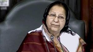 Speaker Sumitra Mahajan in the Lok Sabha in New Delhi.(PTI Photo) Speaker Sumitra Mahajan in the Lok Sabha in New Delhi.(PTI Photo)