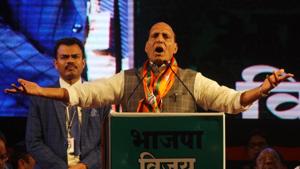 Union home minister Rajnath Singh on Thursday said the Bharatiya Janata Party (BJP) did not consider Congress as a major challenge in Uttar Pradesh.(ANI) Union home minister Rajnath Singh on Thursday said the Bharatiya Janata Party (BJP) did not consider Congress as a major challenge in Uttar Pradesh.(ANI)