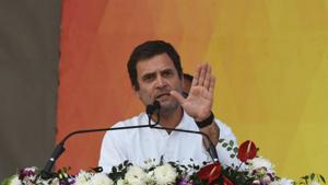 Congress president Rahul Gandhi speaks during Parivartan Sankalp Samavesh rally, in Bhubaneswar.(Arabinda Mahapatra/HT Photo) Congress president Rahul Gandhi speaks during Parivartan Sankalp Samavesh rally, in Bhubaneswar.(Arabinda Mahapatra/HT Photo)