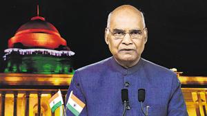 President Ram Nath Kovind delivers President's Address to the Nation on the eve of 72nd Independence Day, at Rashtrapati Bhawan in New Delhi.(PTI File Photo) President Ram Nath Kovind delivers President's Address to the Nation on the eve of 72nd Independence Day, at Rashtrapati Bhawan in New Delhi.(PTI File Photo)