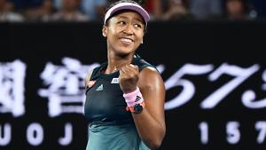 Japan's Naomi Osaka celebrates her victory against Czech Republic's Karolina Pliskova.(AFP) Japan's Naomi Osaka celebrates her victory against Czech Republic's Karolina Pliskova.(AFP)