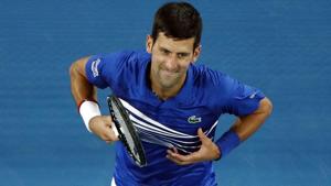 Serbia's Novak Djokovic gestures after winning the match against France's Lucas Pouille.(REUTERS) Serbia's Novak Djokovic gestures after winning the match against France's Lucas Pouille.(REUTERS)