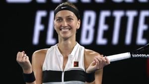 Petra Kvitova celebrates winning match against Danielle Collins.(REUTERS) Petra Kvitova celebrates winning match against Danielle Collins.(REUTERS)