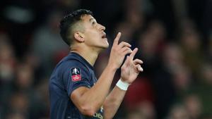 Manchester United's Alexis Sanchez celebrates scoring their first goal(REUTERS) Manchester United's Alexis Sanchez celebrates scoring their first goal(REUTERS)