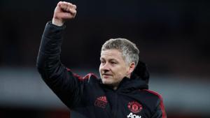 Manchester United interim manager Ole Gunnar Solskjaer celebrates his team’s FA Cup win over Arsenal.(Action Images via Reuters) Manchester United interim manager Ole Gunnar Solskjaer celebrates his team’s FA Cup win over Arsenal.(Action Images via Reuters)