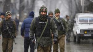 Two Jaish-e-Mohammad militants were killed in an encounter in the Kashmir Valley on Saturday, the morning of Republic Day. (File Photo)(AP) Two Jaish-e-Mohammad militants were killed in an encounter in the Kashmir Valley on Saturday, the morning of Republic Day. (File Photo)(AP)