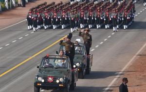 New Delhi, India - Jan. 26, 2019: Indian National Army (INA) veterans during Republic Day parade 2019, at Rajpath, in New Delhi, India, on Saturday, January 26, 2019. (Photo by Raj K Raj/ Hindustan Times)(HT PHOTO) New Delhi, India - Jan. 26, 2019: Indian National Army (INA) veterans during Republic Day parade 2019, at Rajpath, in New Delhi, India, on Saturday, January 26, 2019. (Photo by Raj K Raj/ Hindustan Times)(HT PHOTO)