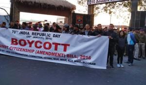 Statewide boycott call given by an umbrella organisation against the Citizenship (Amendment) Bill in Mizoram on Saturday.(ANI) Statewide boycott call given by an umbrella organisation against the Citizenship (Amendment) Bill in Mizoram on Saturday.(ANI)
