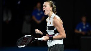 Czech Republic's Petra Kvitova reacts after a point against Japan's Naomi Osaka.(AFP) Czech Republic's Petra Kvitova reacts after a point against Japan's Naomi Osaka.(AFP)
