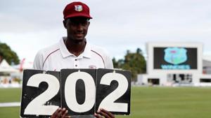 West Indies' Jason Holder celebrates after the first test against England.(Action Images via Reuters) West Indies' Jason Holder celebrates after the first test against England.(Action Images via Reuters)