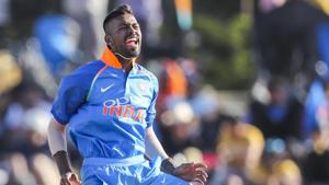 India's Hardik Pandya reacts during the third one day international between India and New Zealand at Bay Oval, Tauranga, New Zealand, Monday, Jan. 28, 2019(AP) India's Hardik Pandya reacts during the third one day international between India and New Zealand at Bay Oval, Tauranga, New Zealand, Monday, Jan. 28, 2019(AP)