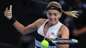 Czech Republic's Petra Kvitova hits a return against Japan's Naomi Osaka during the women's singles final on day 13 of the Australian Open tennis tournament in Melbourne on January 26, 2019(AFP) Czech Republic's Petra Kvitova hits a return against Japan's Naomi Osaka during the women's singles final on day 13 of the Australian Open tennis tournament in Melbourne on January 26, 2019(AFP)