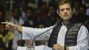 Narendra Modi can’t say anything against Manohar Parrikar and the reason is Rafale files, Rahul Gandhi said at a Congress youth programme in New Delhi.(PTI) Narendra Modi can’t say anything against Manohar Parrikar and the reason is Rafale files, Rahul Gandhi said at a Congress youth programme in New Delhi.(PTI)