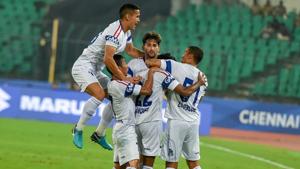 File image of players of Delhi Dynamos FC celebrating after scoring a goal.(PTI) File image of players of Delhi Dynamos FC celebrating after scoring a goal.(PTI)