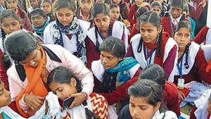 One of the girls fainted during the hunger strike(Hindustan Times) One of the girls fainted during the hunger strike(Hindustan Times)