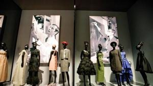 Costumes by Dior designers Marc Bohan and Yves Saint Laurent are on show at 'Christian Dior: Designer of Dreams' exhibition at the Victoria and Albert museum in London.(AFP) Costumes by Dior designers Marc Bohan and Yves Saint Laurent are on show at 'Christian Dior: Designer of Dreams' exhibition at the Victoria and Albert museum in London.(AFP)
