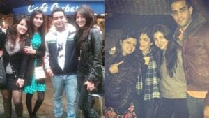 Anushka Sharma and Sakshi Dhoni’s throwback pictures.(Twitter) Anushka Sharma and Sakshi Dhoni’s throwback pictures.(Twitter)