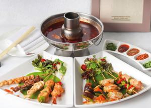 Hot pot skewers at Pan Asian, ITC Maratha in Mumbai Hot pot skewers at Pan Asian, ITC Maratha in Mumbai