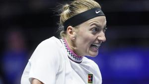 Petra Kvitova of Czech Republic returns the ball to Donna Vekic of Croatia during the St. Petersburg Ladies Trophy-2019.(AP) Petra Kvitova of Czech Republic returns the ball to Donna Vekic of Croatia during the St. Petersburg Ladies Trophy-2019.(AP)