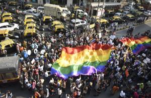 The pride march was taken out from August Kranti Maidan to Girgaum Chowpatty on Saturday(HT Photo) The pride march was taken out from August Kranti Maidan to Girgaum Chowpatty on Saturday(HT Photo)
