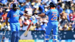 File image of Shikhar Dhawan and Rohit Sharma.(AFP) File image of Shikhar Dhawan and Rohit Sharma.(AFP)