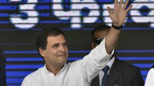 Congress president Rahul Gandhi during 'Jan Akanksha Rally' at Gandhi Maidan in Patna on February 3.(PTI Photo) Congress president Rahul Gandhi during 'Jan Akanksha Rally' at Gandhi Maidan in Patna on February 3.(PTI Photo)