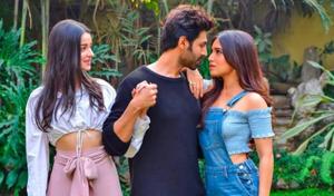Ananya Pandey, Kartik Aaryan and Bhumi Pednekar star in the official remake of Pati Patni Aur Woh directed by Mudassar Aziz(Photo/ Instagram/bhumipednekar) Ananya Pandey, Kartik Aaryan and Bhumi Pednekar star in the official remake of Pati Patni Aur Woh directed by Mudassar Aziz(Photo/ Instagram/bhumipednekar)