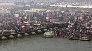 At least 7.49 crore devotees have taken the dip in the holy waters of Sangam in Prayagraj till Sunday since the beginning of the 49-day Kumbh Mela from January 15, the Uttar Pradesh government has said.(PTI Photo)