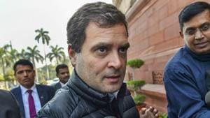 Congress president Rahul Gandhi in New Delhi, February 4, 2019.(PTI) Congress president Rahul Gandhi in New Delhi, February 4, 2019.(PTI)