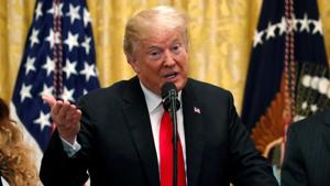 US president Donald Trump will call for unity and “comity” in his State of the Union address later Tuesday amidst a continuing political standoff over a border wall.(REUTERS) US president Donald Trump will call for unity and “comity” in his State of the Union address later Tuesday amidst a continuing political standoff over a border wall.(REUTERS)