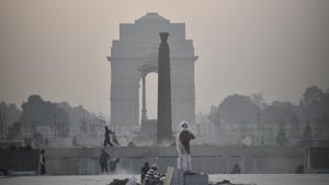 A view of the under-construction National War Memorial, at India Gate Lawns, in New Delhi.(Sanchit Khanna/HT PHOTO) A view of the under-construction National War Memorial, at India Gate Lawns, in New Delhi.(Sanchit Khanna/HT PHOTO)
