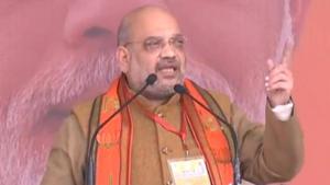 BJP president Amit Shah addresses a rally of party’s booth-level workers in Uttar Pradesh’s Aligarh on Wednesday.(Photo: Twitter/@BJP4India) BJP president Amit Shah addresses a rally of party’s booth-level workers in Uttar Pradesh’s Aligarh on Wednesday.(Photo: Twitter/@BJP4India)