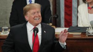 U.S. President Donald Trump gestures during his State of the Union address to a joint session of Congress on Capitol Hill in Washington, US.(Reuters Photo) U.S. President Donald Trump gestures during his State of the Union address to a joint session of Congress on Capitol Hill in Washington, US.(Reuters Photo)
