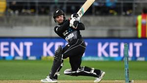Tim Seifert plays a shot during the first Twenty20 cricket match between New Zealand and India in Wellington.(AFP) Tim Seifert plays a shot during the first Twenty20 cricket match between New Zealand and India in Wellington.(AFP)
