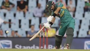 Mohammad Rizwan plays a shot during the third T20 cricket match between South Africa and Pakistan.(AP) Mohammad Rizwan plays a shot during the third T20 cricket match between South Africa and Pakistan.(AP)