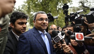 Karti Chidambaram appeared for questioning before the Enforcement Directorate on Thursday in INX media case.(Sanchit Khanna/HT Photo) Karti Chidambaram appeared for questioning before the Enforcement Directorate on Thursday in INX media case.(Sanchit Khanna/HT Photo)
