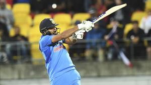 Rohit Sharam in action in the first T20I against New Zealand.(AP) Rohit Sharam in action in the first T20I against New Zealand.(AP)