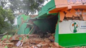 A Trinamool Congress leader in West Bengal’s Birbhum district is on the run after a blast in his house blew the roof and demolished a wall on Wednesday night. (Representative Image)(PTI) A Trinamool Congress leader in West Bengal’s Birbhum district is on the run after a blast in his house blew the roof and demolished a wall on Wednesday night. (Representative Image)(PTI)