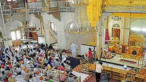 Prayers being held at gurdwara Patna Sahib(HT Photo) Prayers being held at gurdwara Patna Sahib(HT Photo)