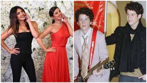 Priyanka Chopra and Nick Jonas with their wax figures. Priyanka Chopra and Nick Jonas with their wax figures.